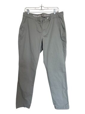 Eddie Bauer Boyfriend Slim Pants Women’s 14 Mid Rise Casual Chino Olive